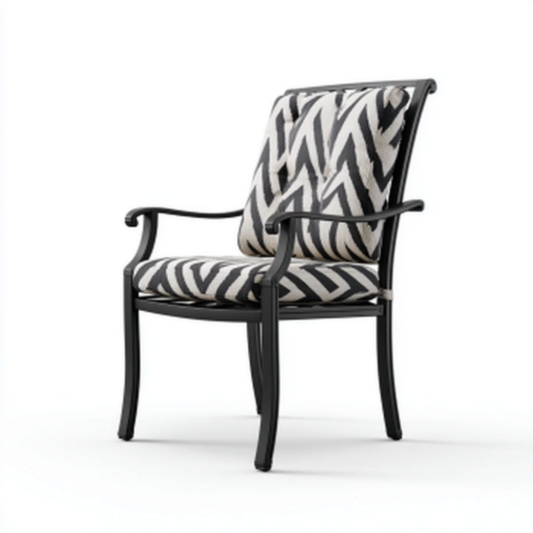 Gartenstuhl aus Aluminium mit gepolstertem Bezug-75 x 70 x 90