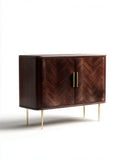 Wohnzimmer-Sideboard aus Holz mit Herringbone-Muster-60 x 40 x 80