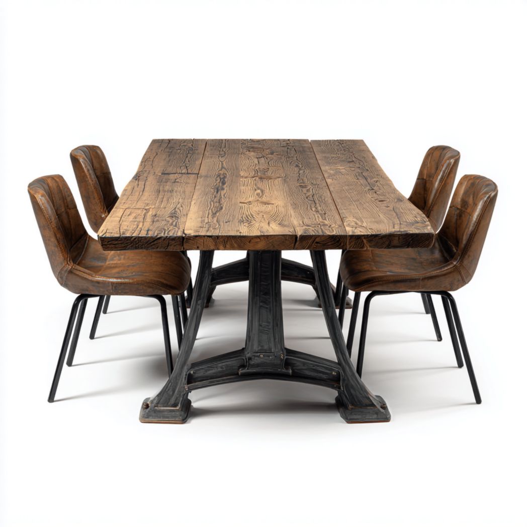 Esstisch aus Holz mit Metallgestell für Essbereiche - 180 x 90 x 75