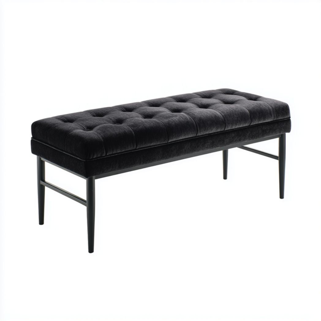 Sitzbank aus Stoff für den Innenbereich, geeignet für Flur oder Wohnzimmer, Gestell aus Metall, 120 x 50 x 40